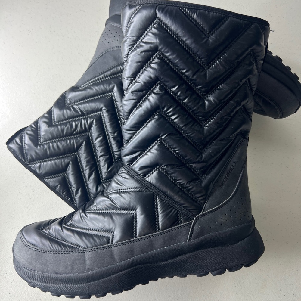 Merrell Cloud Puff Polar Waterproof Boots, Black, Women's 11